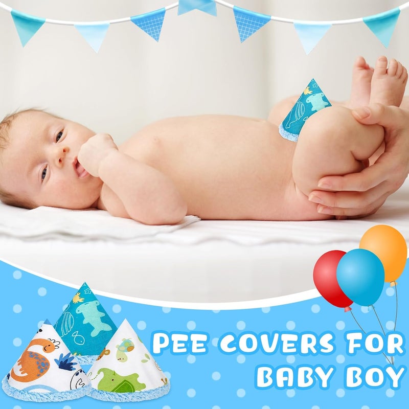 ShinyMatch 20 Pcs Velvet Pee Shield for Baby Boy Pee Cover Diaper Changing Accessory Reusable Cap Strong Water Absorption Shield for Newborn Gift - Image 4